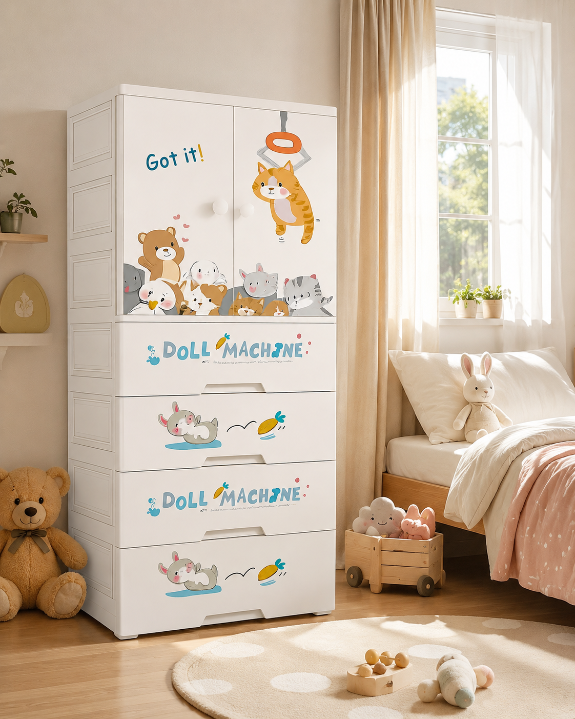 Playful Cartoon Storage Cabinet (60*38*156cm)