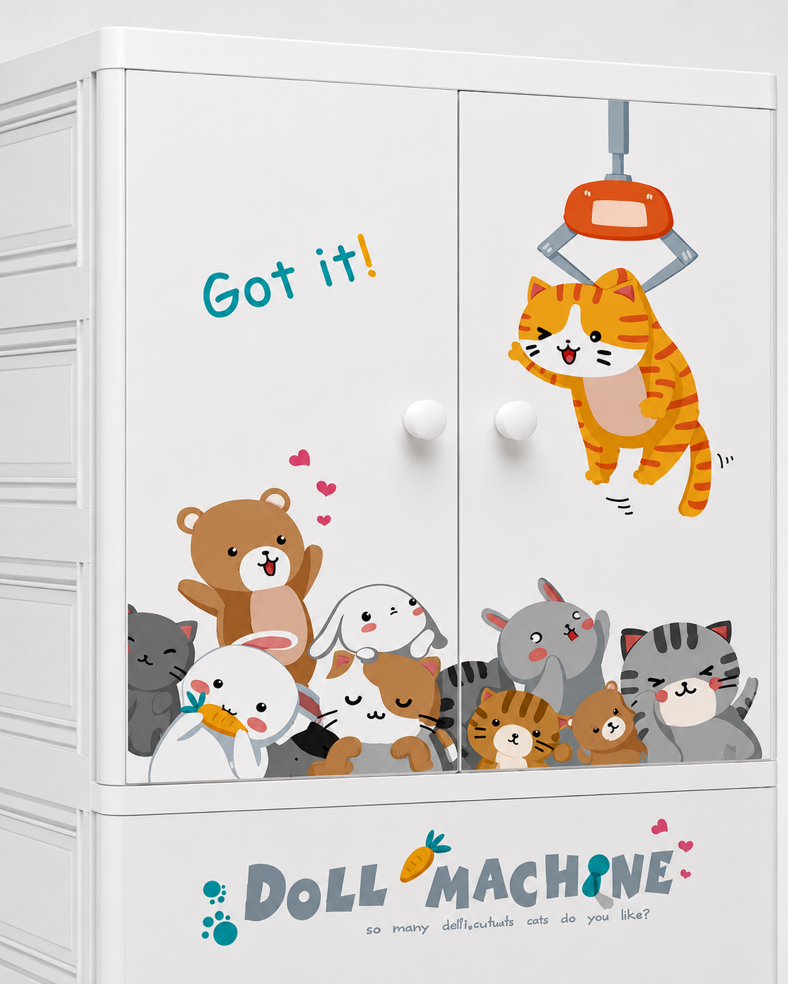 Little Teddy Kids Wardrobe & Storage – Nursery Organizer (60*38*135cm)