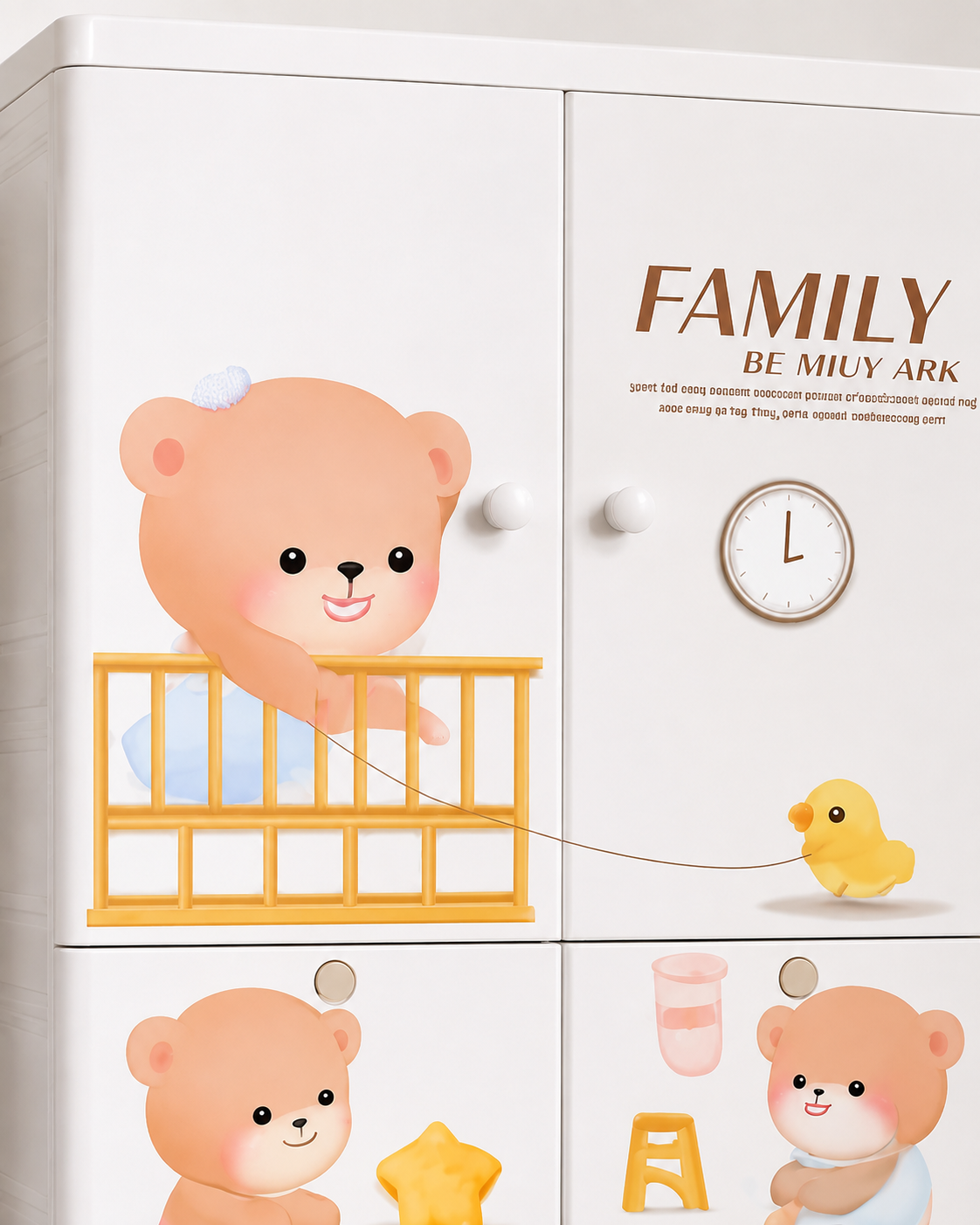 Sweet Bear Kids Wardrobe & Storage Cabinet – Charming Children’s Organizer (60*38*156cm)