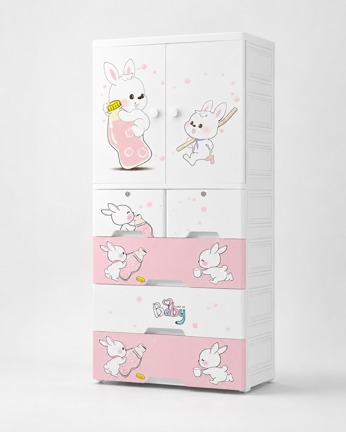 Kids Room Wardrobe with Multiple Shelves & Drawers (70*38*156cm)