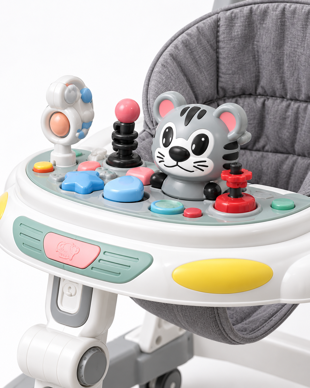 TinyJoy 360° Multi-Activity Baby Walker with Adjustable Height & Play Panel