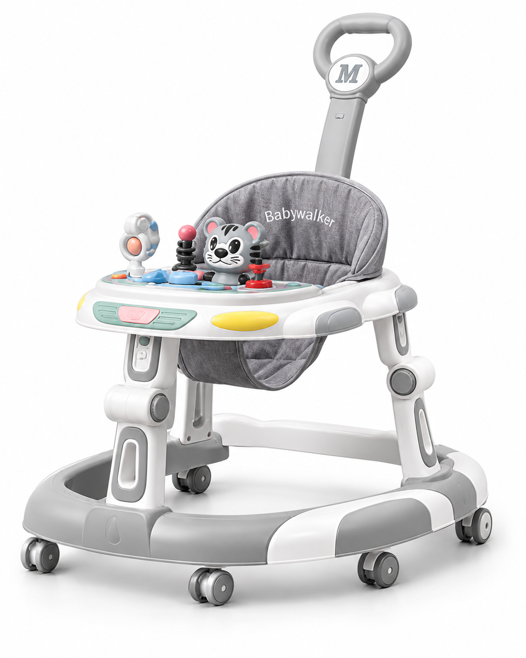 TinyJoy 360° Multi-Activity Baby Walker with Adjustable Height & Play Panel
