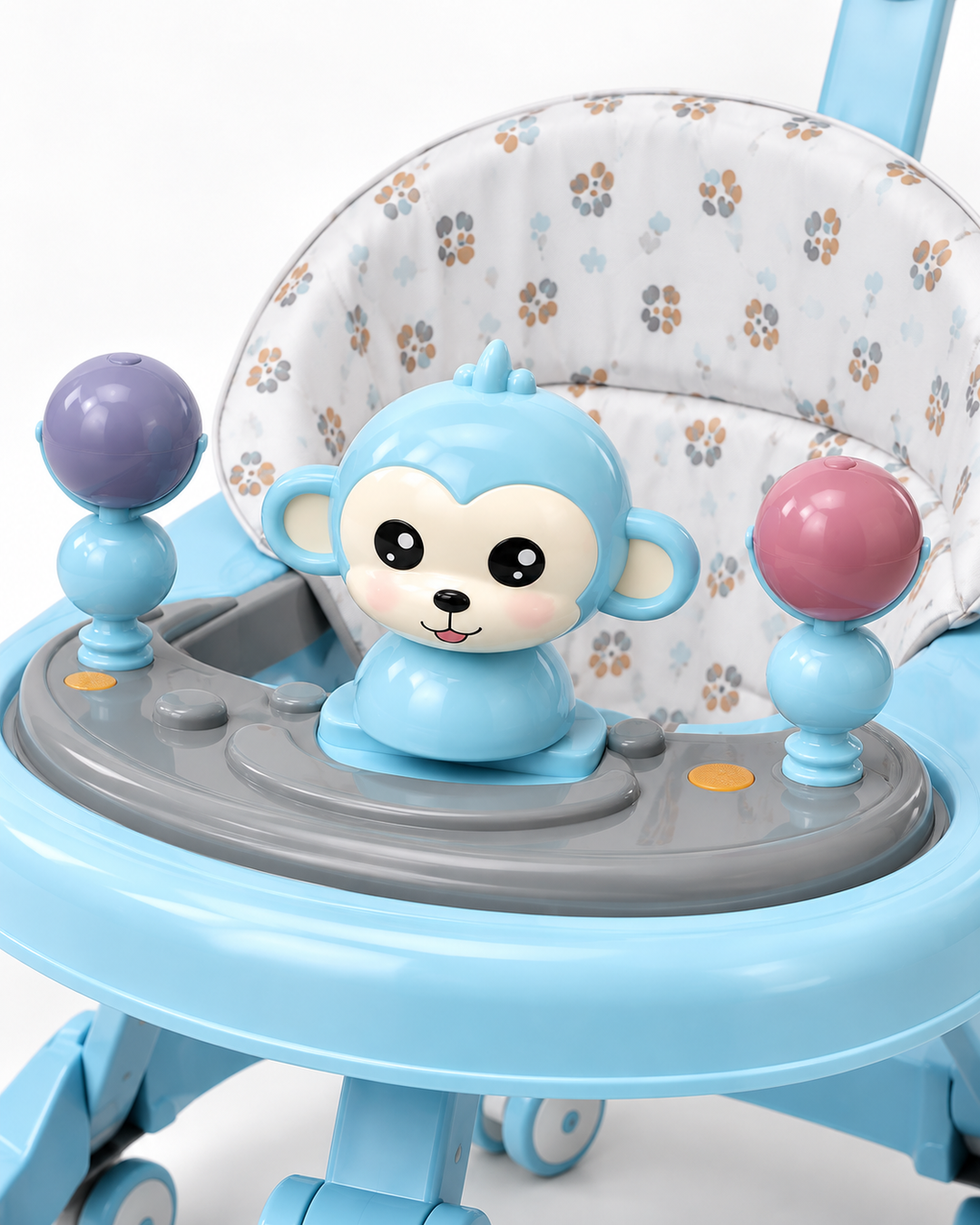 LittleBloom Multi-Activity Baby Walker with Adjustable Height & Interactive Toy Panel