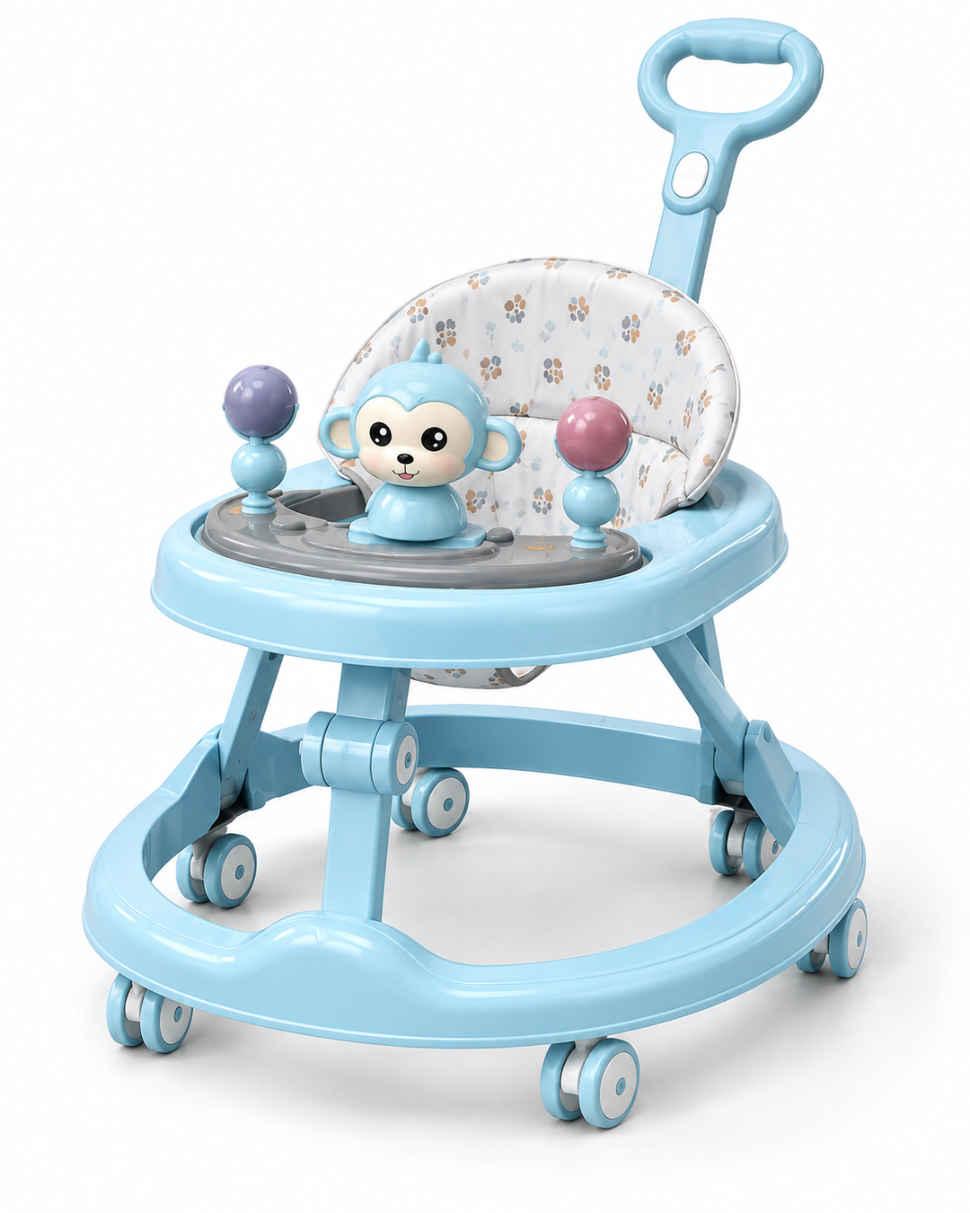 LittleBloom Multi-Activity Baby Walker with Adjustable Height & Interactive Toy Panel