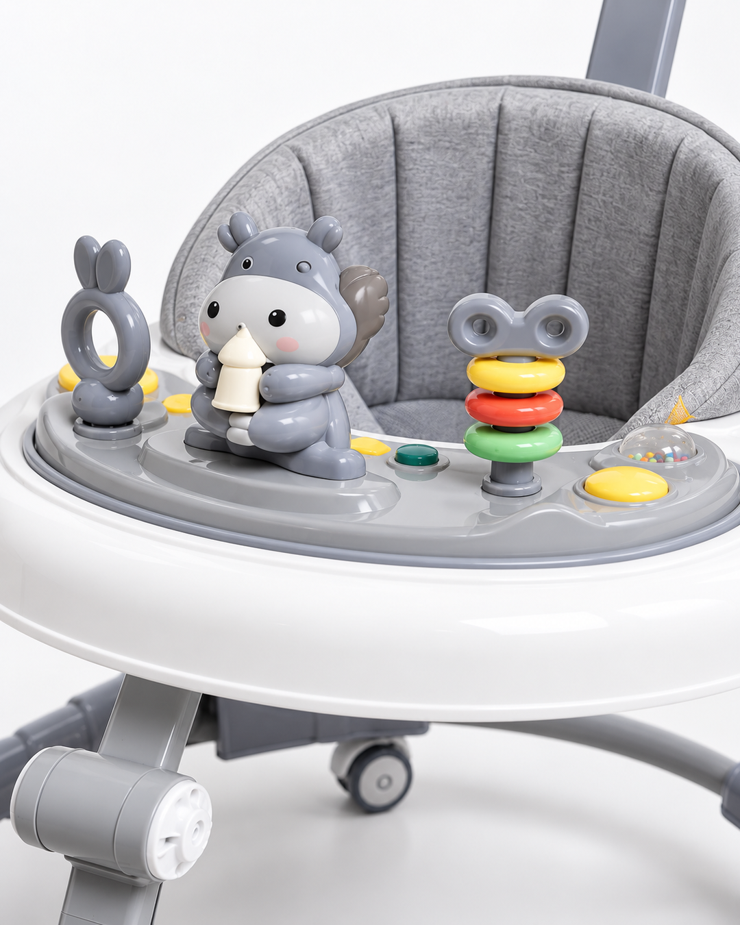TinyNest Multi-Activity Baby Walker with Adjustable Height & Interactive Toy Panel