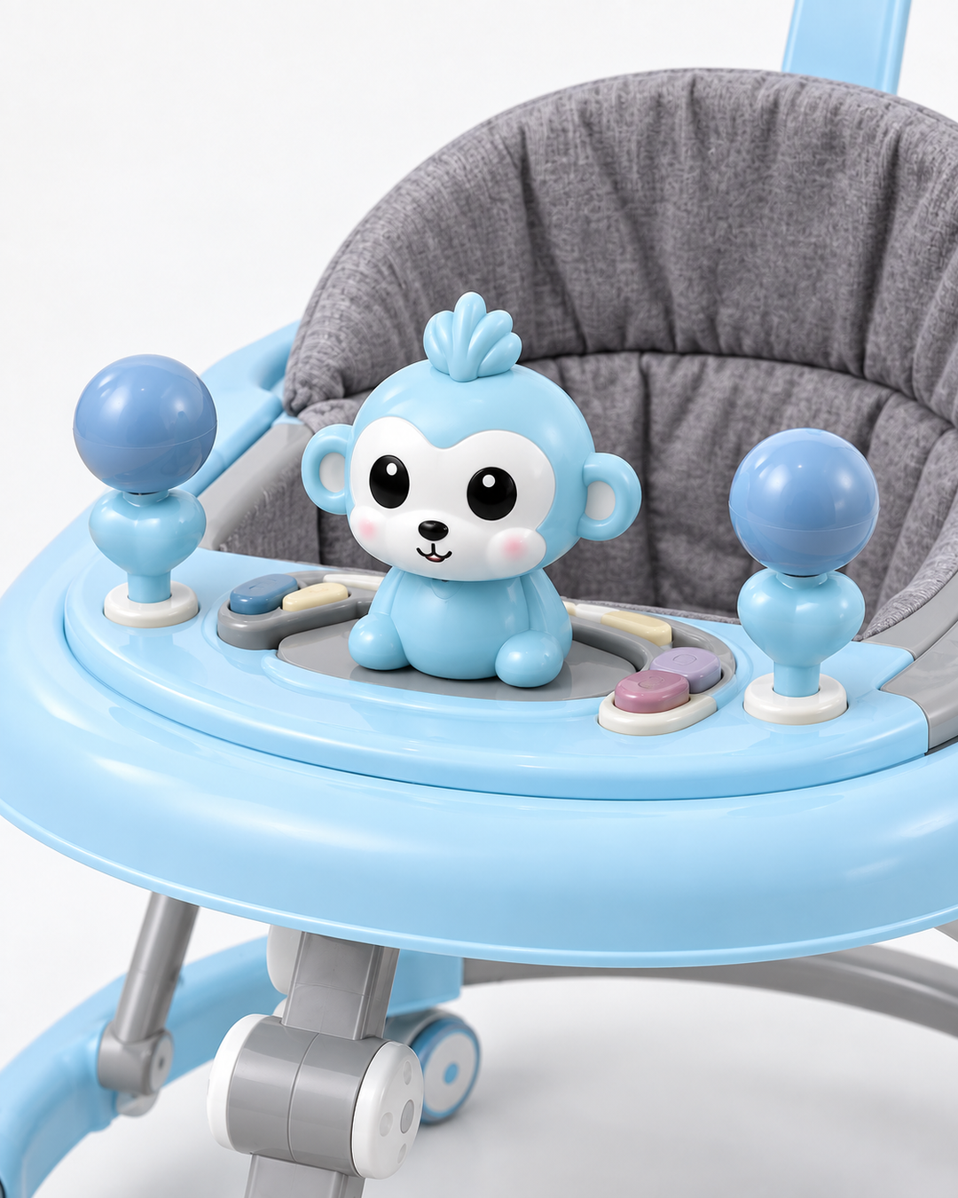 TinyMomo Multi-Activity Baby Walker with Adjustable Height & Interactive Toy Panel