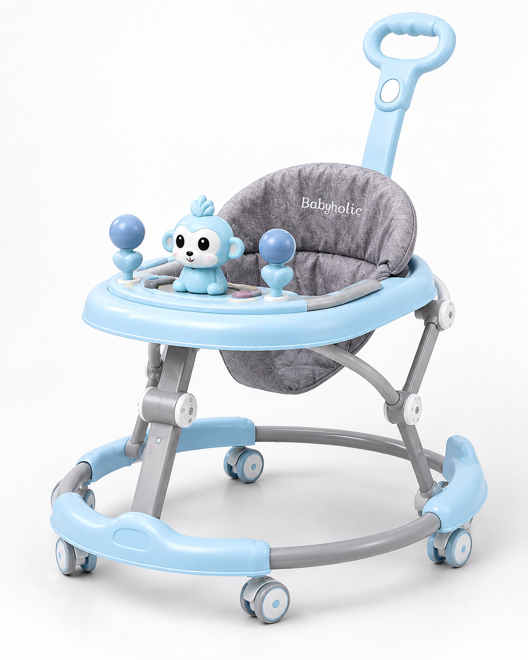 TinyMomo Multi-Activity Baby Walker with Adjustable Height & Interactive Toy Panel