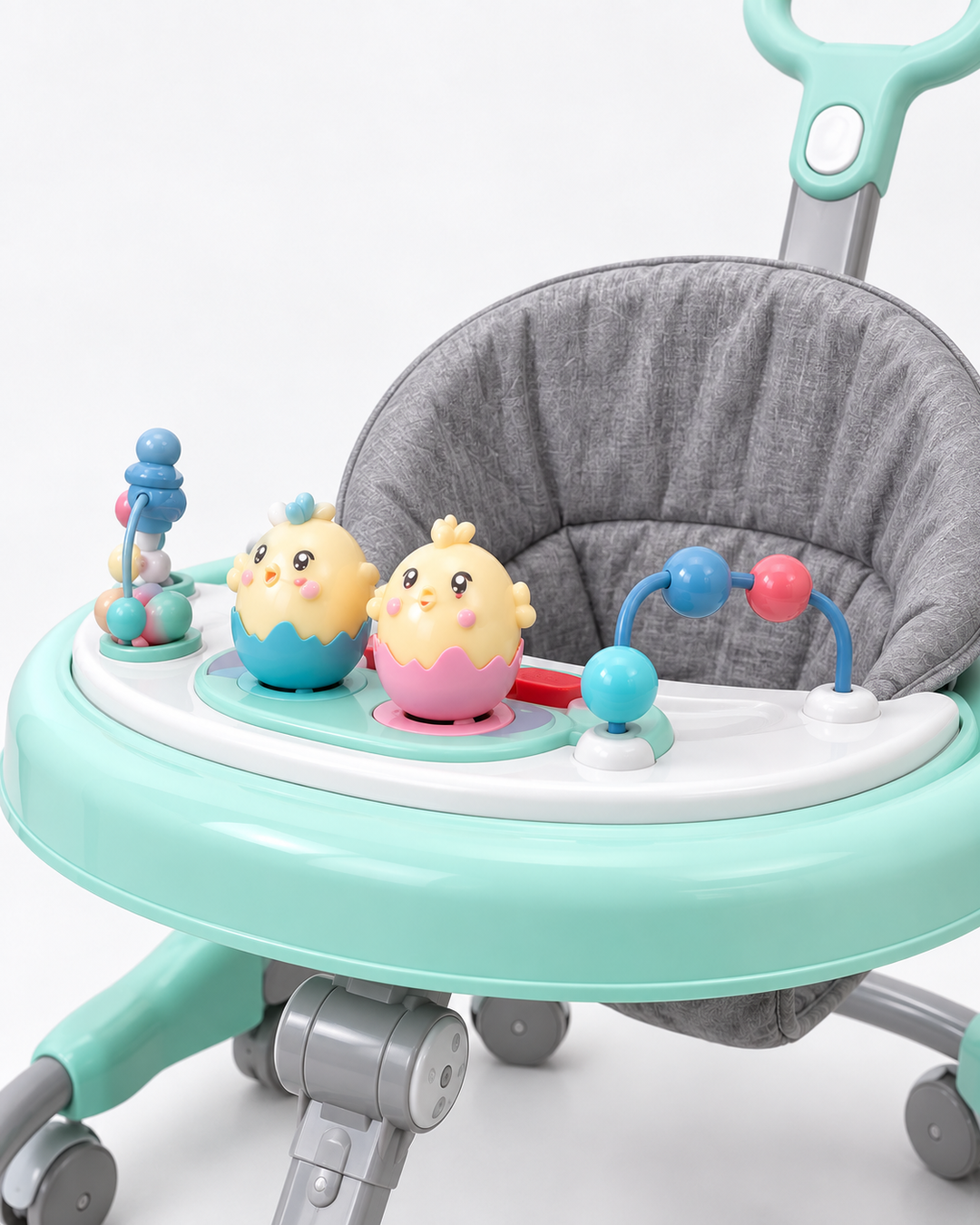 Musical Baby Walker with Interactive Toys & Push Handle – Mint Green
