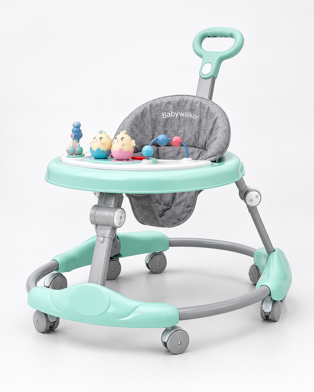 Musical Baby Walker with Interactive Toys & Push Handle – Mint Green