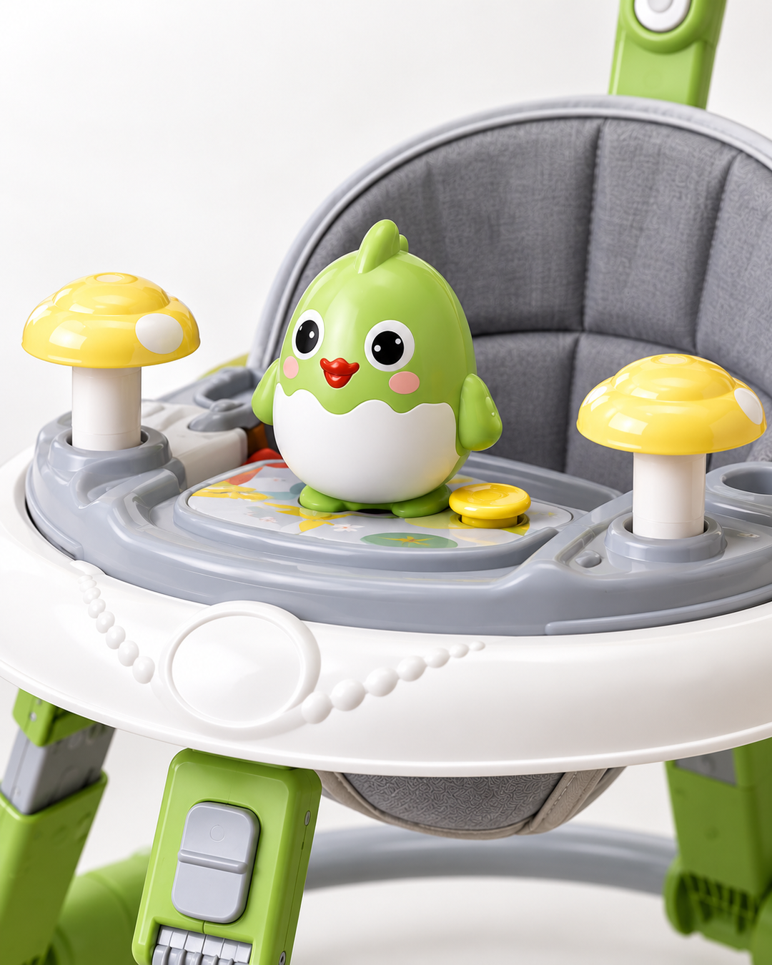 Baby Walker with Interactive Toy Tray – Green