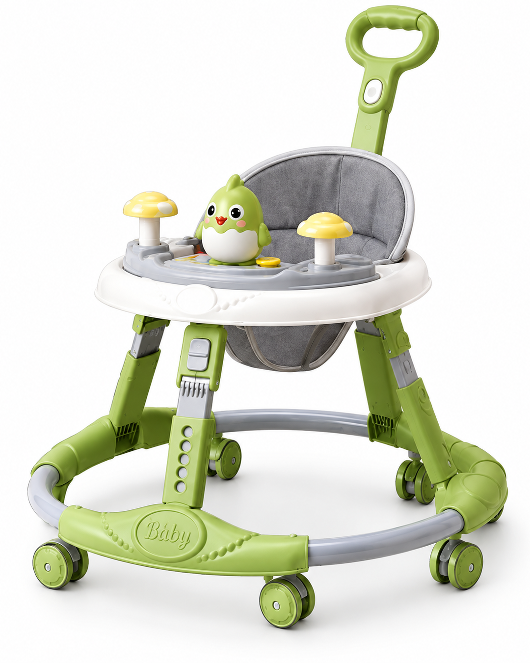 Baby Walker with Interactive Toy Tray – Green