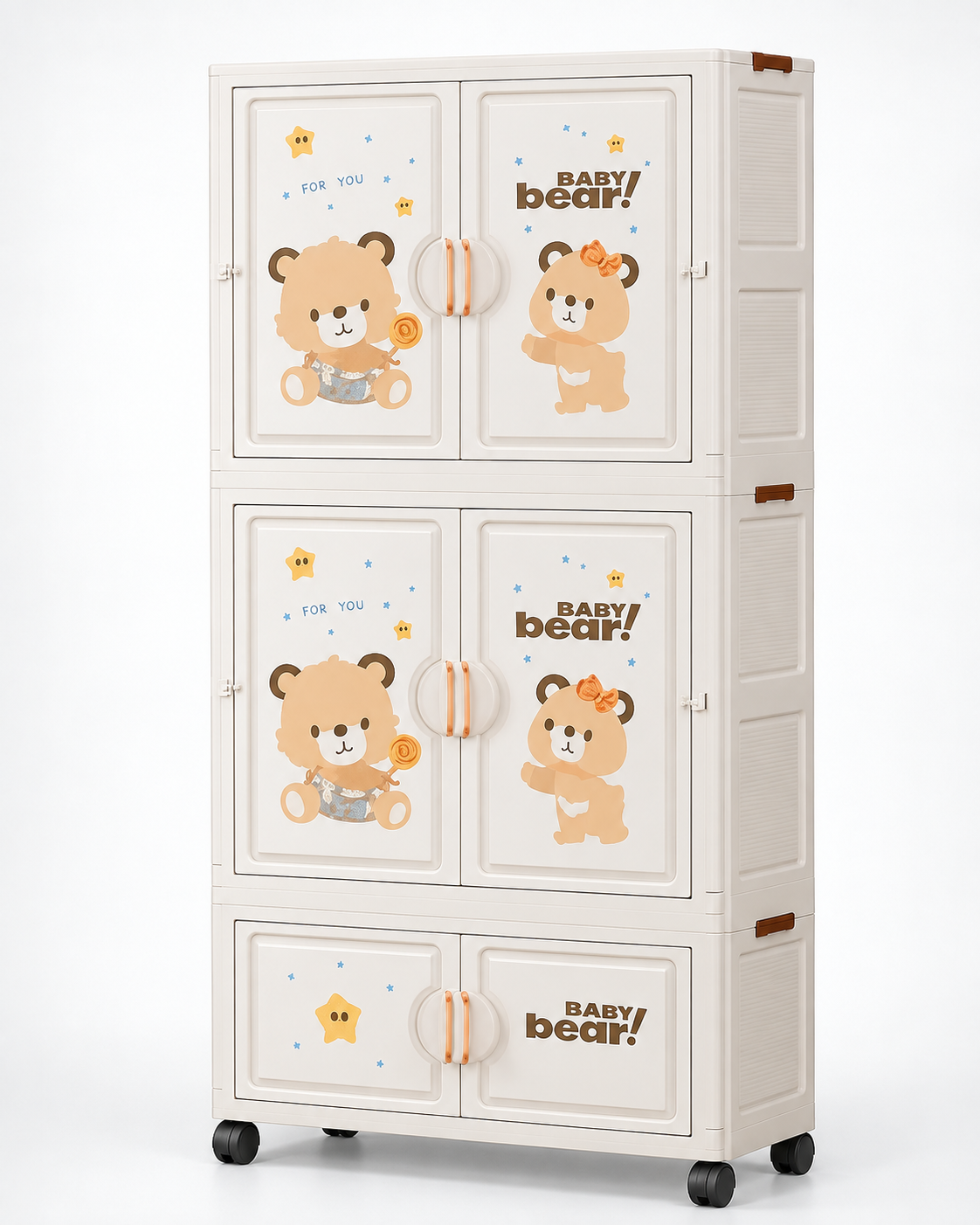 Sweet Bear Kids Wardrobe & Storage Cabinet – Adorable Children’s Organizer (68*36*164cm)
