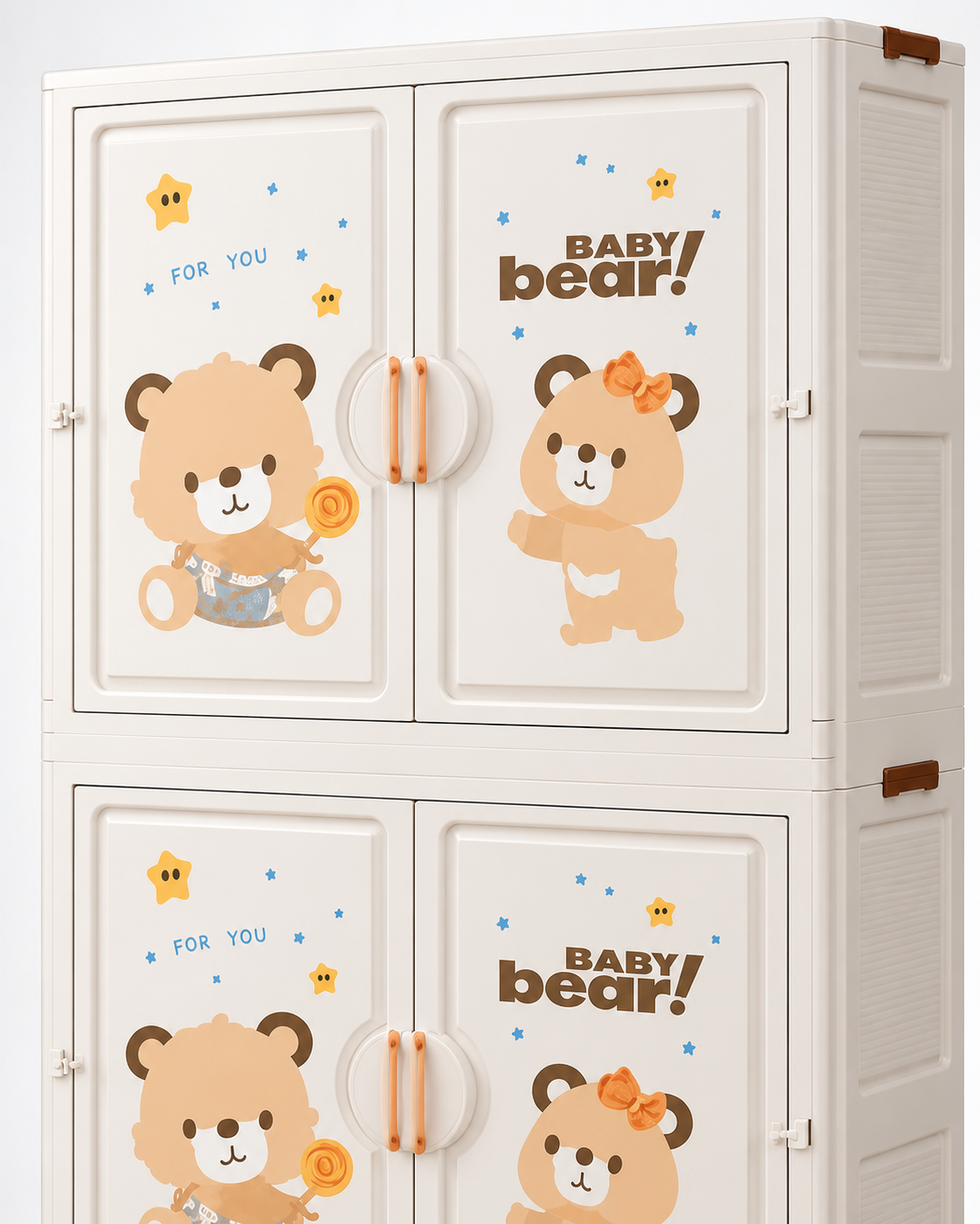 Sweet Bear Kids Wardrobe & Storage Cabinet – Adorable Children’s Organizer (68*36*164cm)
