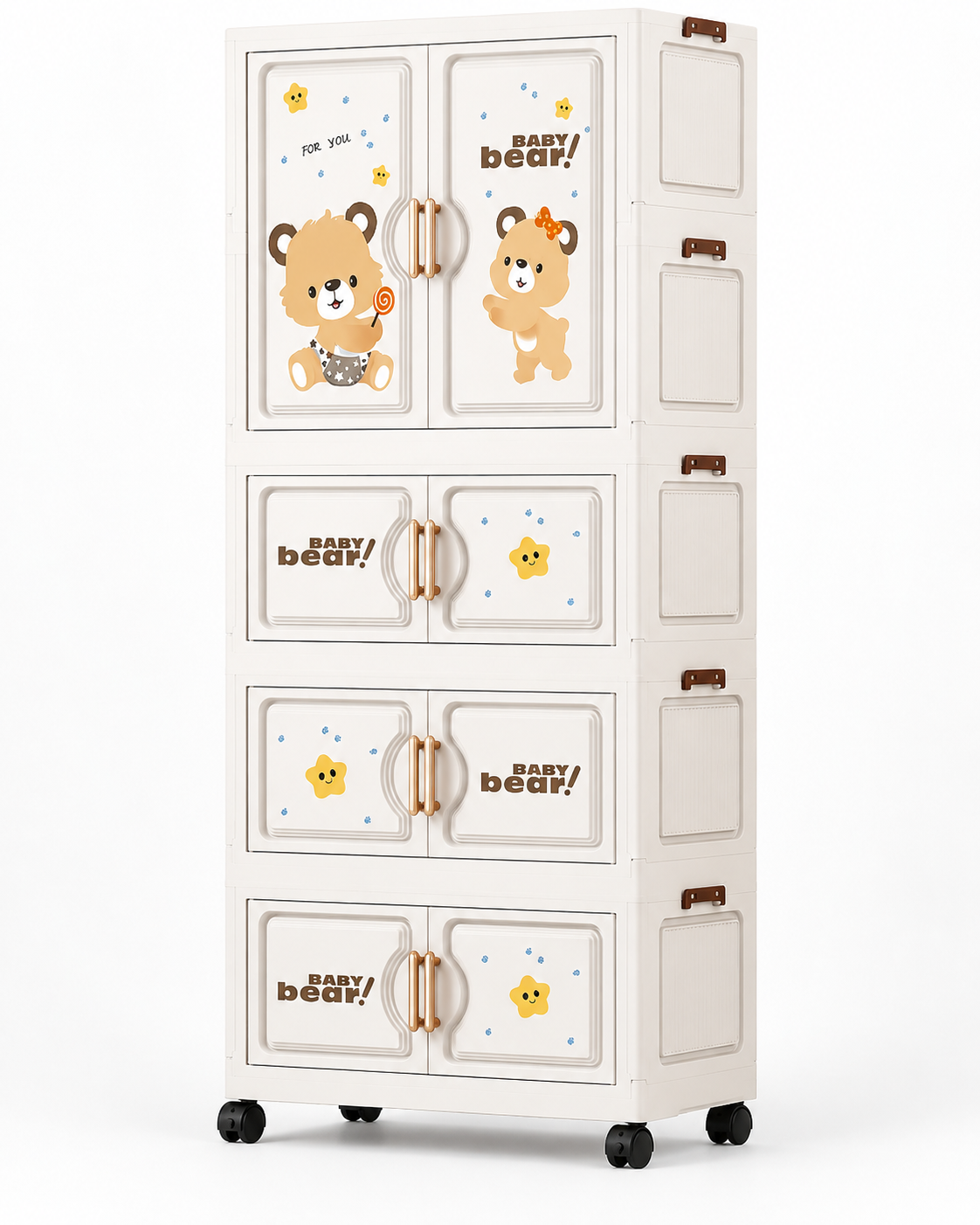 Sweet Bear Kids Wardrobe & Storage Cabinet – Adorable Children’s Organizer (68*36*164cm)