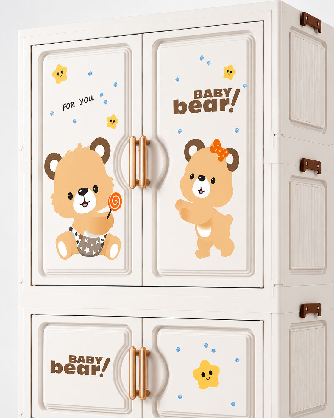 Sweet Bear Kids Wardrobe & Storage Cabinet – Adorable Children’s Organizer (68*36*164cm)