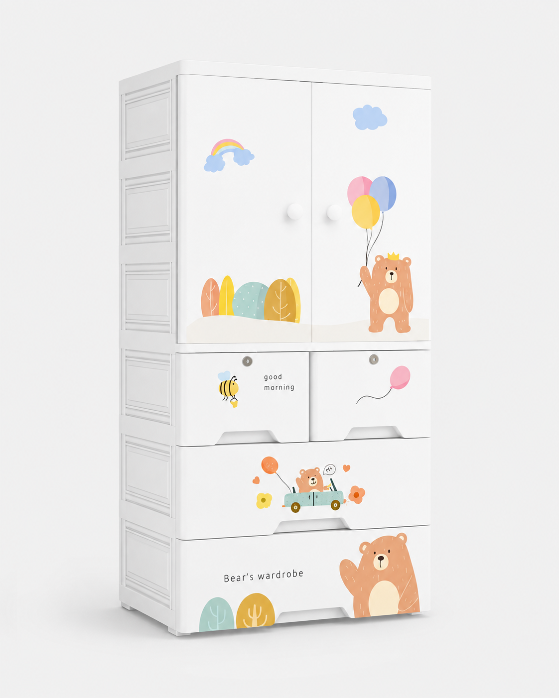 Bear’s Wonderland Kids Wardrobe & Storage Cabinet (60*38*135cm)