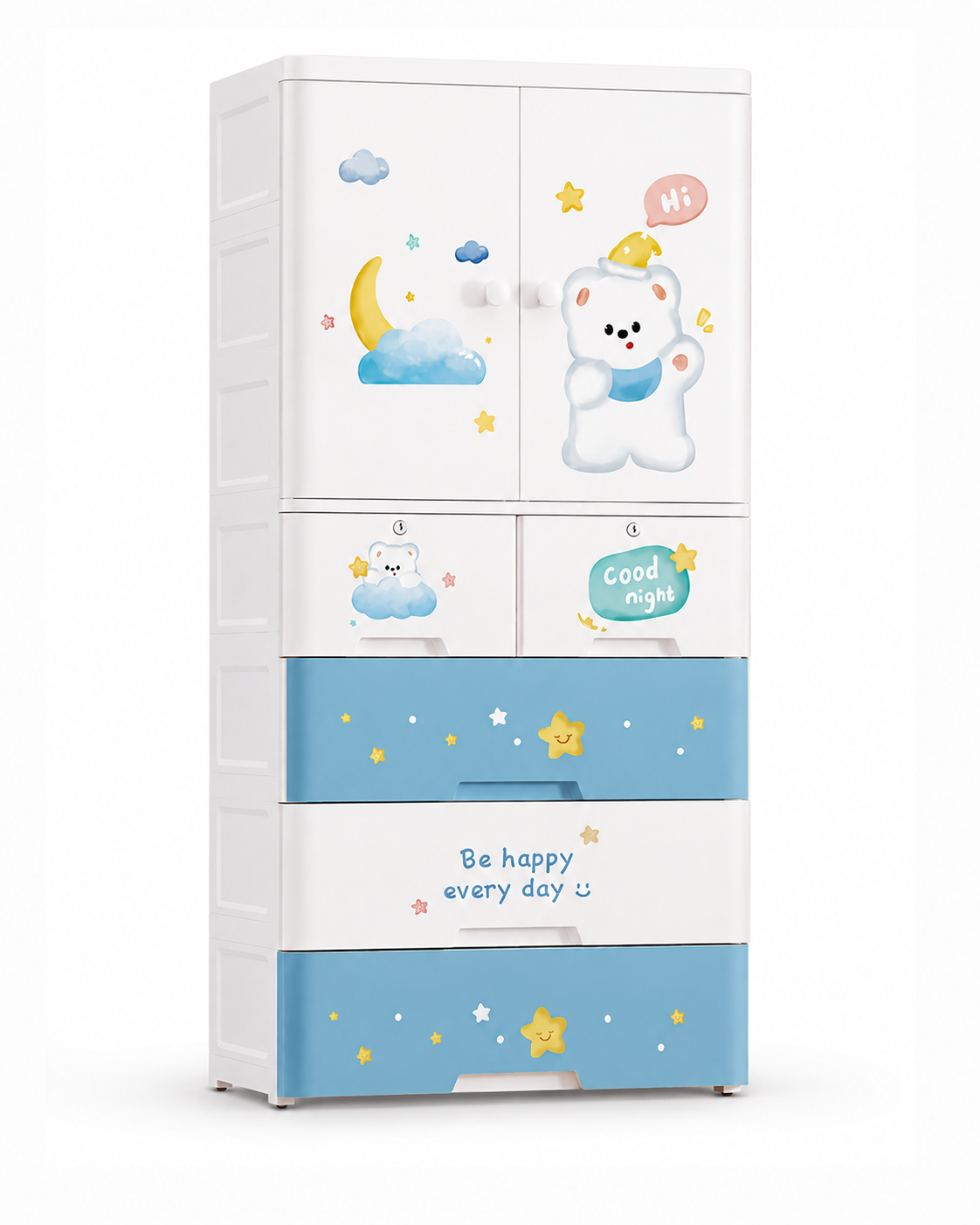 Cute Space-Themed Children’s Storage Cabinet with Drawers (70*38*156cm)