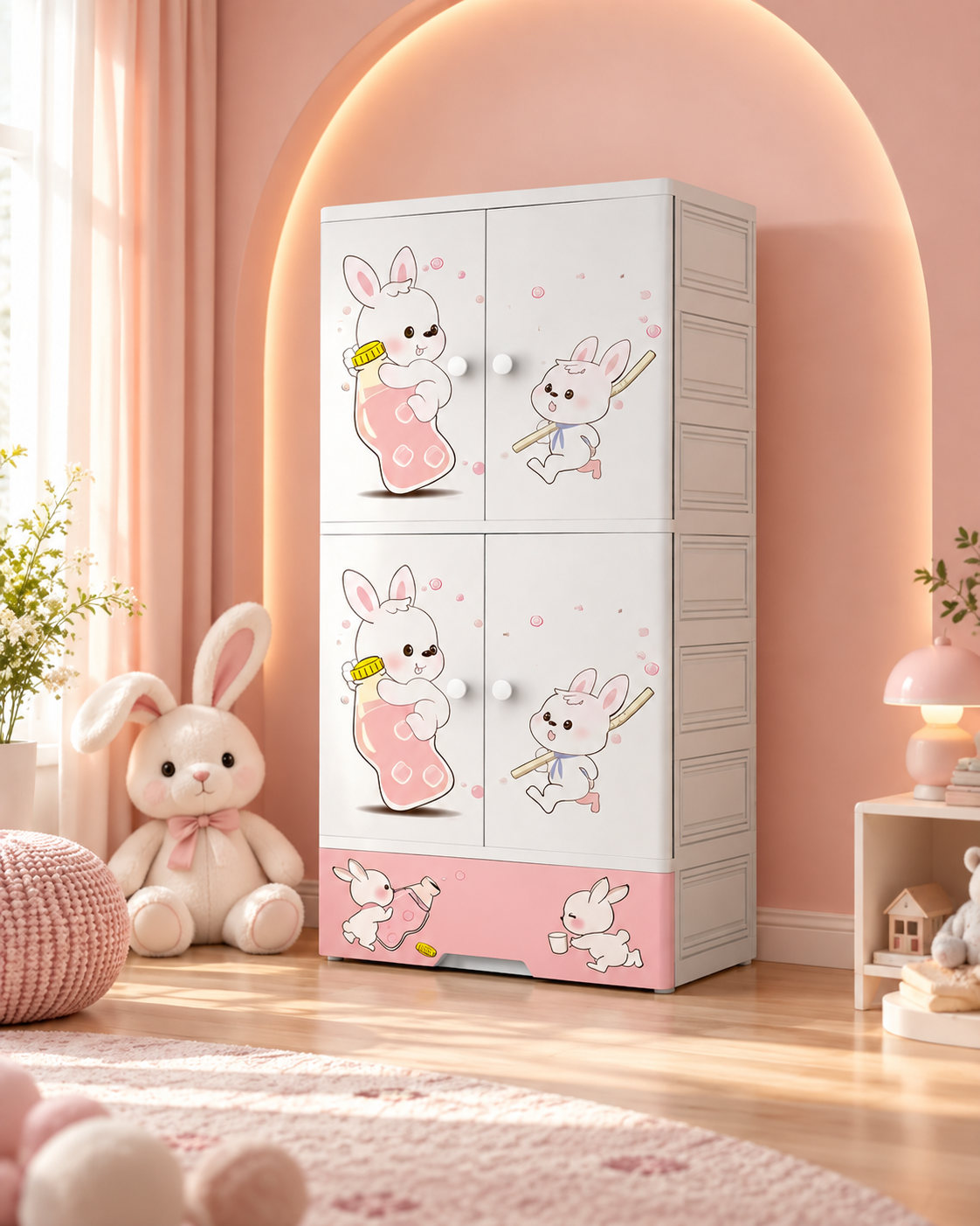 Cartoon Printed Multi Compartment Storage Cabinet (70*38*156cm)