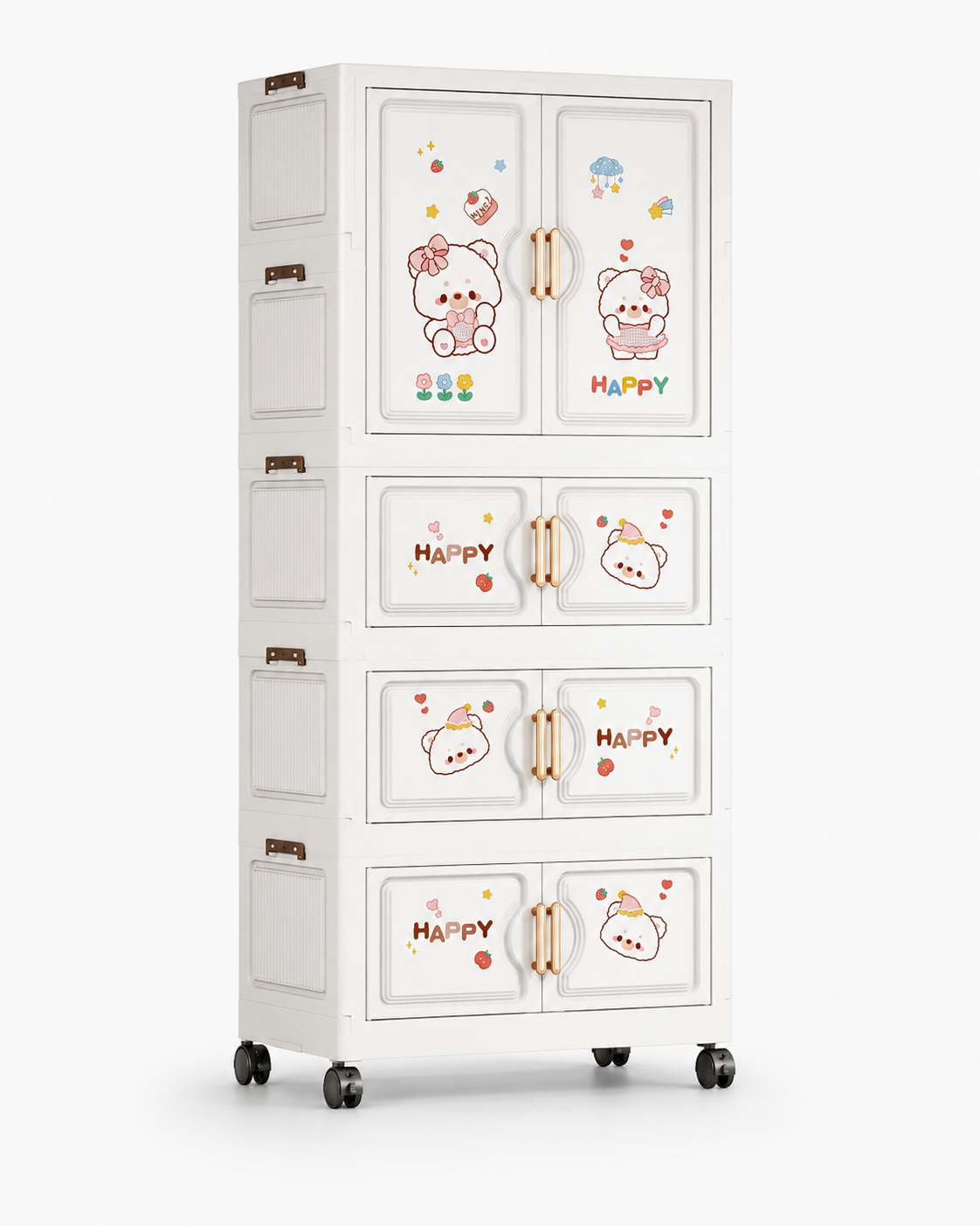 Sweet Cake Bear Kids Wardrobe & Storage Cabinet – Adorable Children’s Organizer (68*36*164cm)