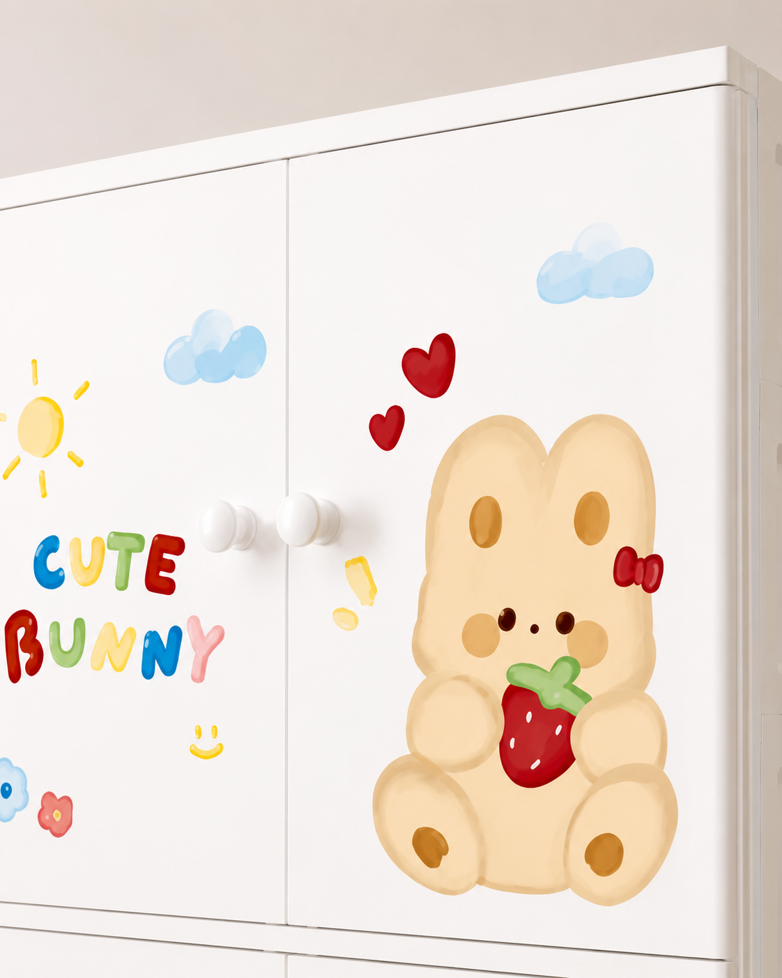 Sweet Bunny Kids Storage Wardrobe – Cute Rabbit Clothes & Toy Organizer (70*38*177cm)