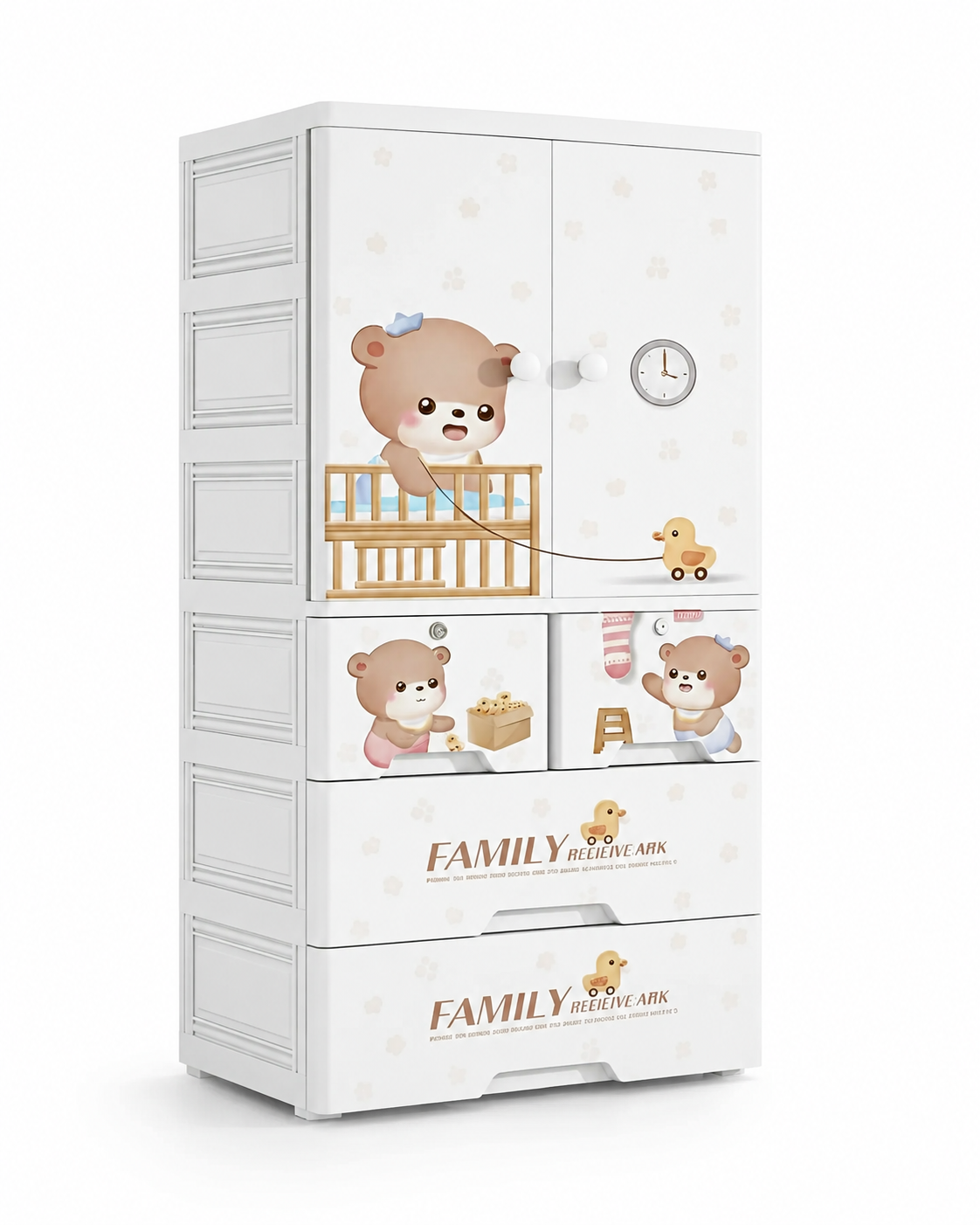 Little Teddy Kids Wardrobe & Storage – Nursery Organizer (60*38*135cm)