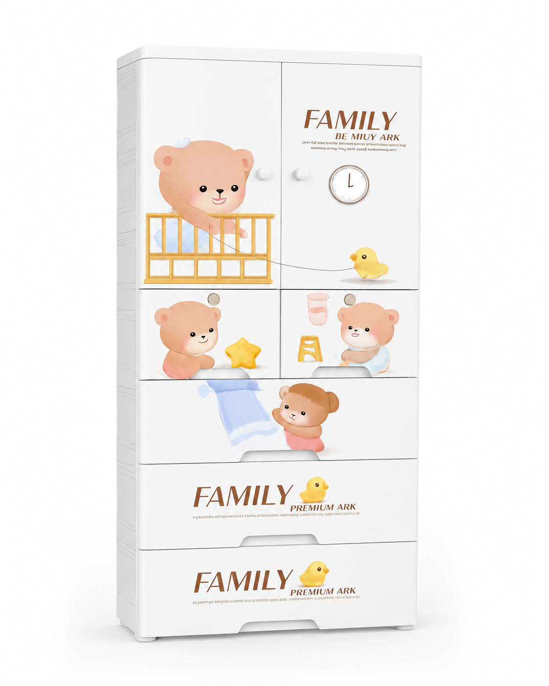Sweet Bear Kids Wardrobe & Storage Cabinet – Charming Children’s Organizer (60*38*156cm)