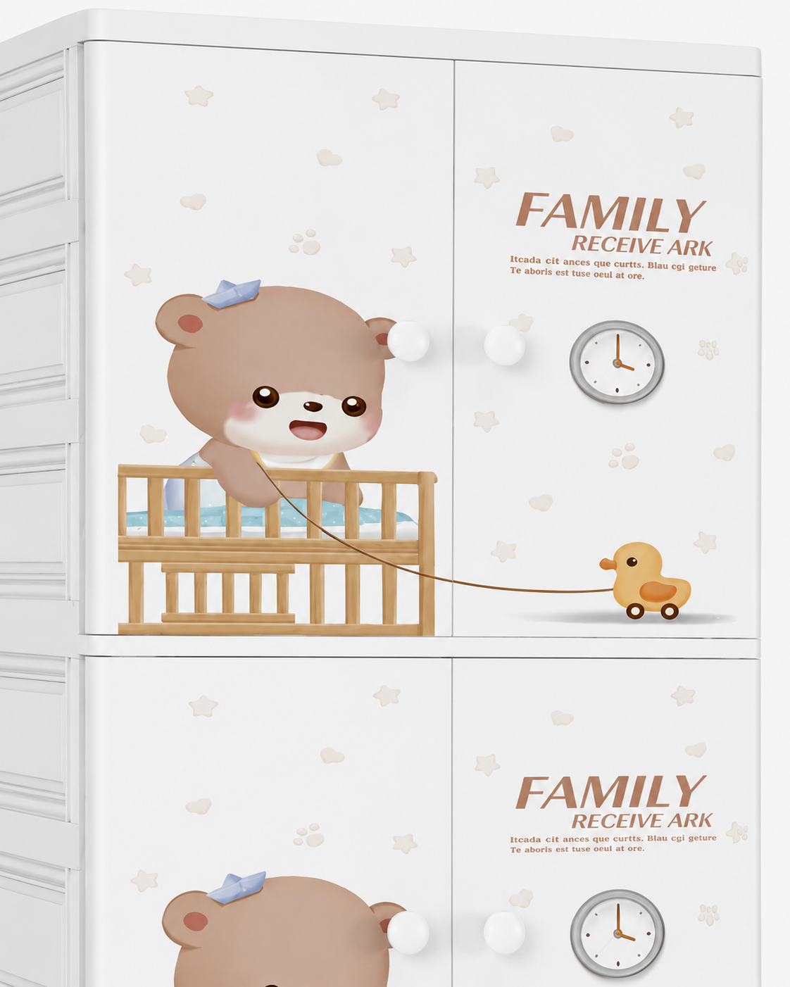 Sweet Teddy Kids Storage Wardrobe – Cute Bear Cartoon Clothes Organizer (60*38*177cm)