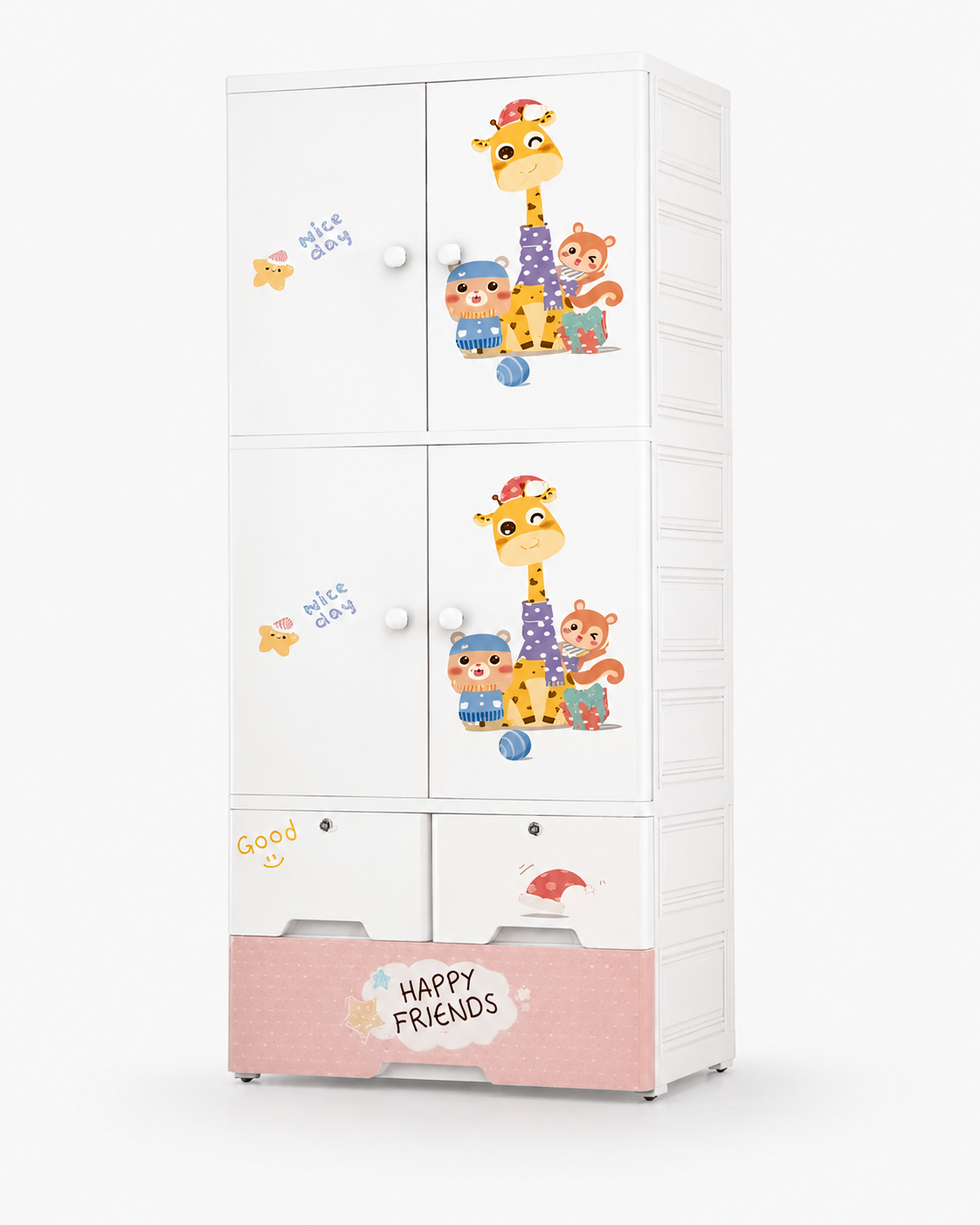 Large Kids Wardrobe with Multiple Shelves & Drawers (70*38*177cm)