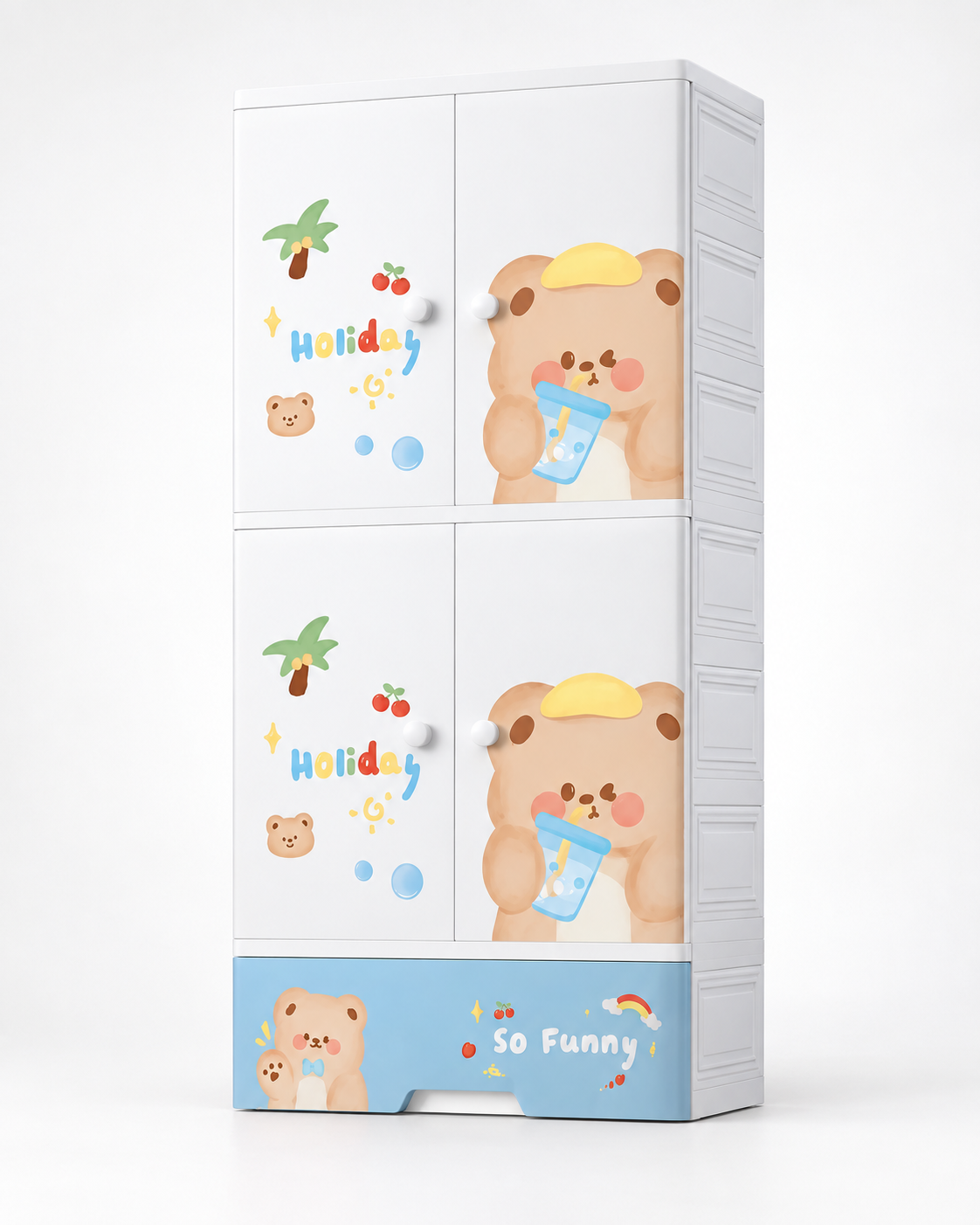 Cartoon Printed Multi Compartment Storage Cabinet (70*38*156cm)