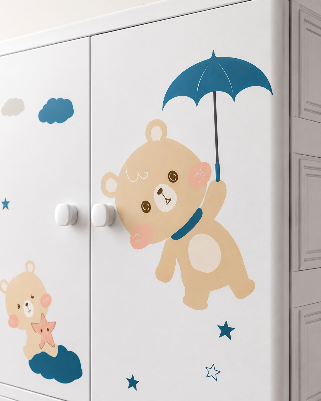 Large Kids Wardrobe with Multiple Shelves & Drawers (70*38*177cm)