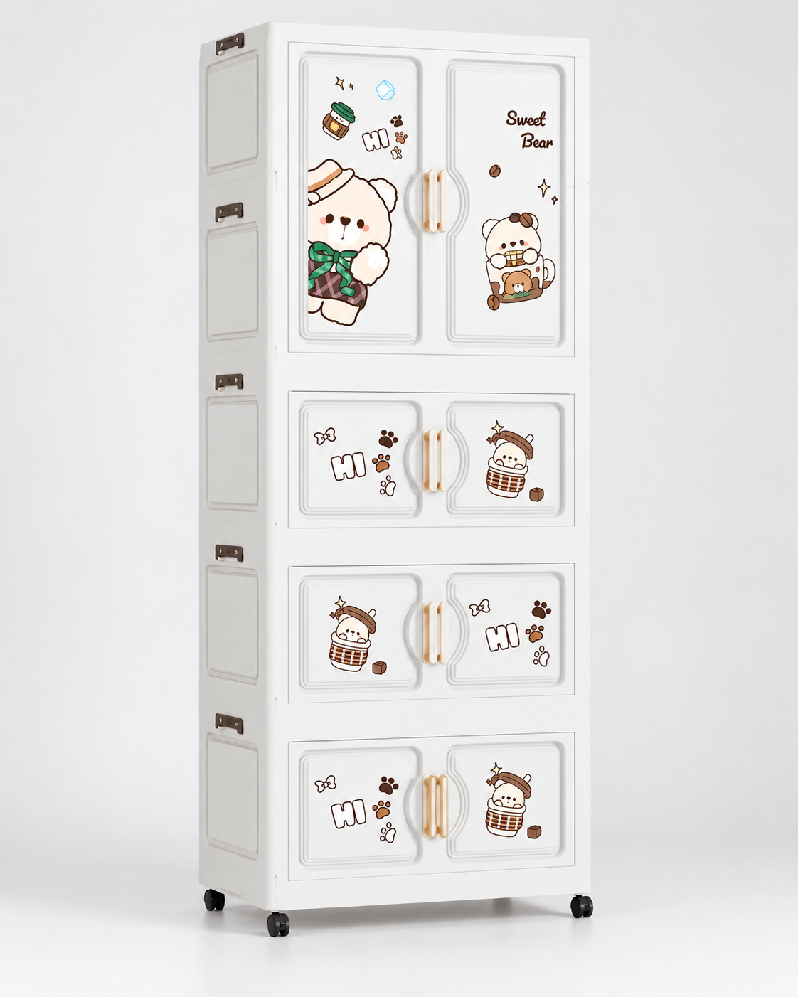 Sweet Bear Kids Wardrobe & Storage Cabinet – Adorable Children’s Organizer (68*36*164cm)