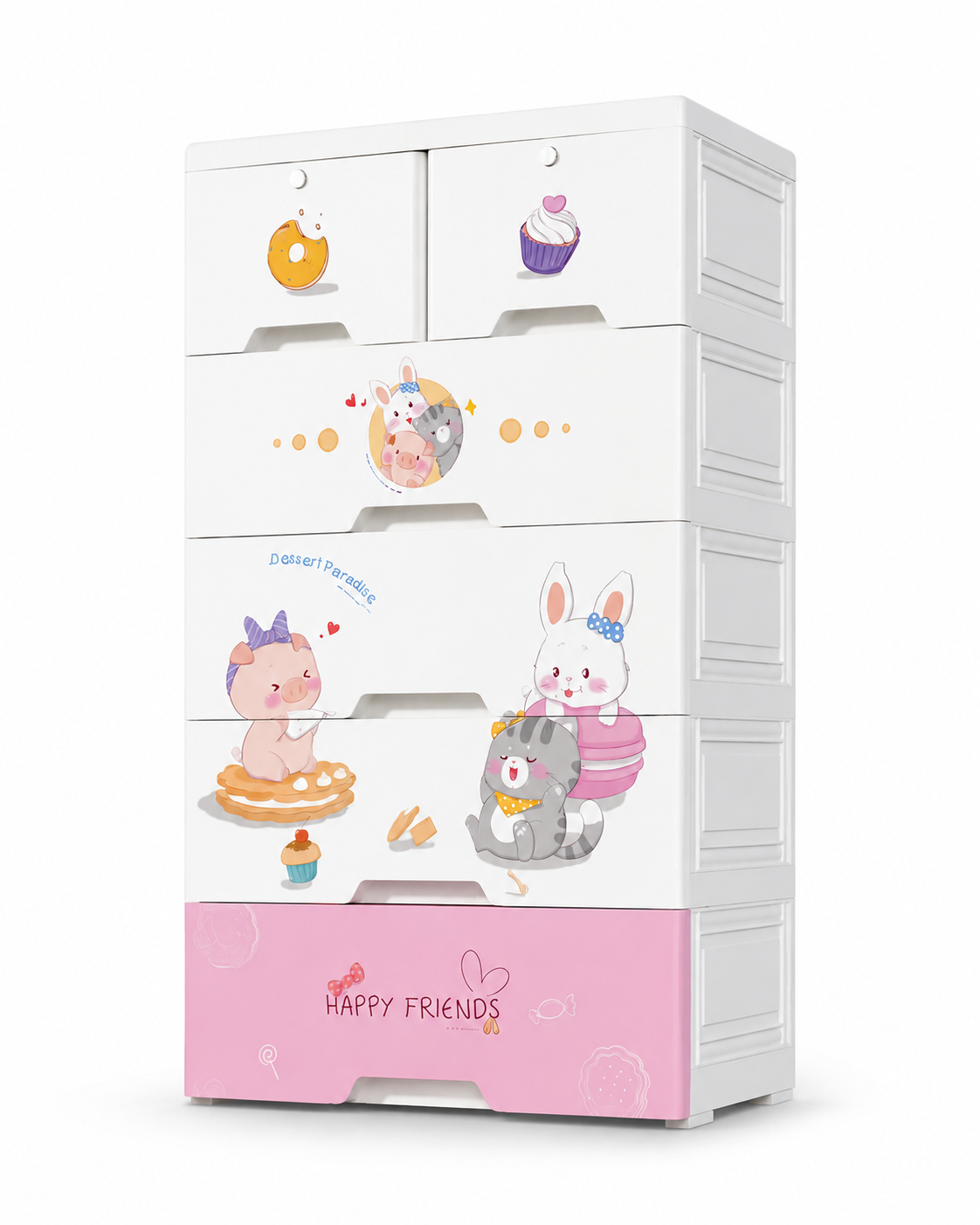 Kids Room Wardrobe with Shelves & Drawers (60*38*113cm)